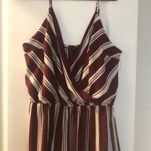 White and red striped jumpsuit